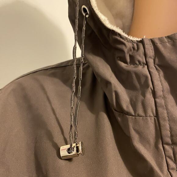 Free Country Coat Jacket Women M Windbreaker Hoodie Faux Fur Lined Outdoor VTG - Picture 8 of 15